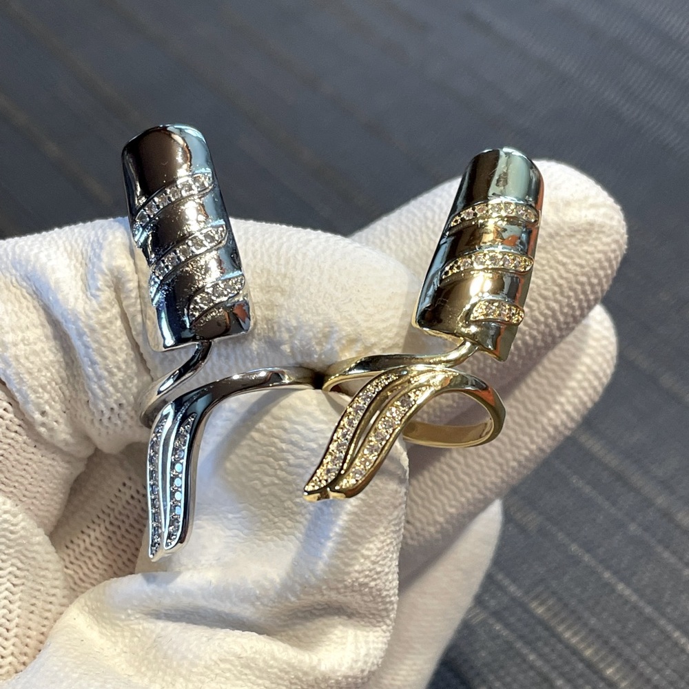 3 FOR $45 Gold Fashion Ring/Nail Cover(Middle Finger)